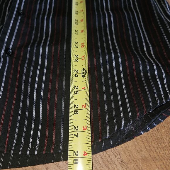 Arrow Black Pinstripe Dress Shirt  Size XL 18 Boys / Men’s  Long Sleeve Button-D - Picture 6 of 8